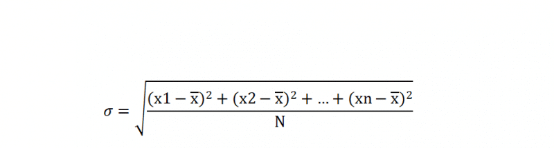 Fórmula desviación estándar
