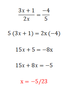 Ejemplo ecuación de primer grado con fracciones