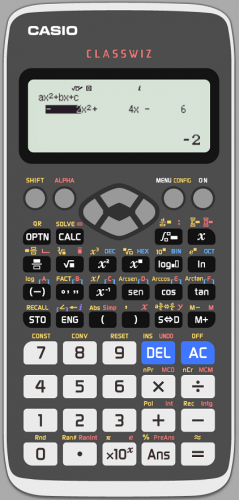 Ejemplo ecuación en la calculadora