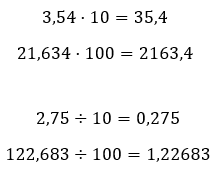 Propiedades de los números decimales