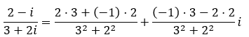 Aplicar fórmula división de números complejos
