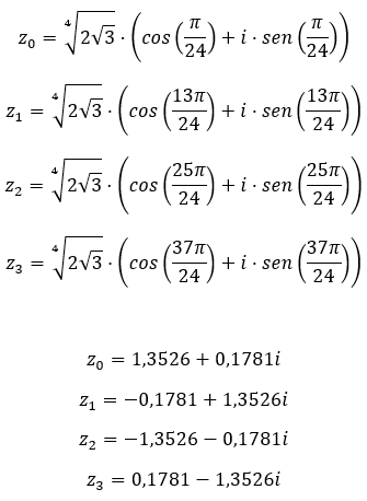 Raíces de números complejos en forma binómica