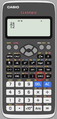 Simplificar fracciones en la calculadora