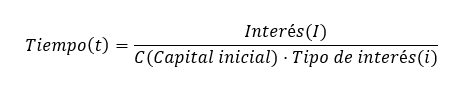 Fórmula del tiempo del interés simple