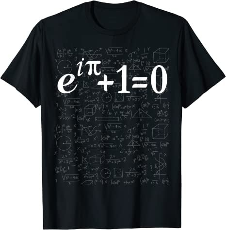 Camiseta matemática identidad de Euler